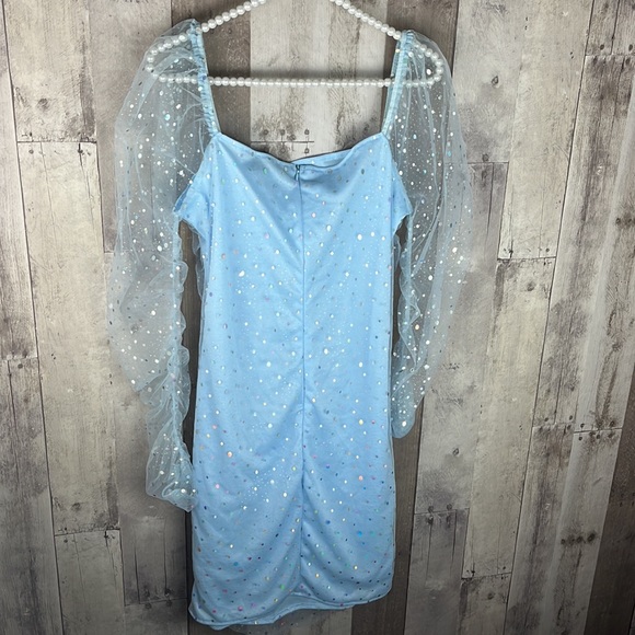 NWT AREA STARS Stardust Mini Dress In Light Blue Size Large - Picture 7 of 9